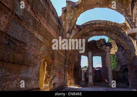 Grand thermique Bains de la Villa d'Hadrien (Villa Adriana), Tivoli, construit au iième siècle ap. Banque D'Images