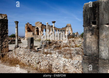 Volubilis, Ruines Romaines, Maroc Banque D'Images