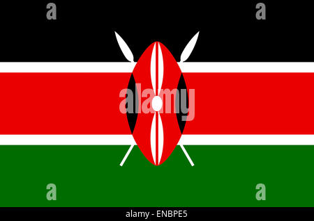 Drapeau national de la République du Kenya. Banque D'Images