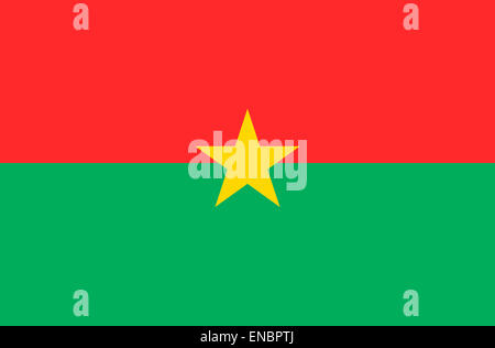 Drapeau national de la République du Burkina Faso. Banque D'Images