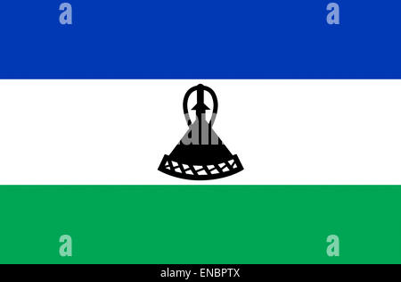 Drapeau du Royaume du Lesotho. Banque D'Images