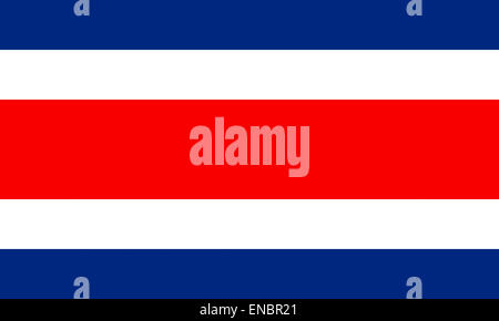 Drapeau national de la République du Costa Rica. Banque D'Images