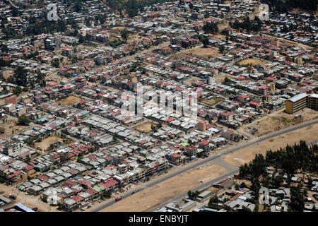 Vue aérienne de la banlieue d'Addis Abeba en Ethiopie l'Afrique de l'Est Banque D'Images