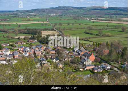 Vue sur Ville de Montgomery Powys Mid-Wales UK Banque D'Images