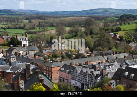 Vue sur Ville de Montgomery Powys Mid-Wales UK Banque D'Images