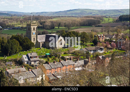 Vue sur Ville de Montgomery Powys Mid-Wales UK Banque D'Images