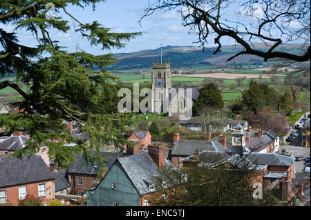 Vue sur Ville de Montgomery Powys Mid-Wales UK Banque D'Images