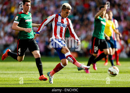 Bilbao, Espagne. 09Th Mai, 2015. Antonie Griezmann en avant de l'Atletico de Madrid . La Liga football. Par rapport à l'Atlético de Madrid Athletic Club Bilbao au stade Vicente Calderon. Credit : Action Plus Sport/Alamy Live News Banque D'Images