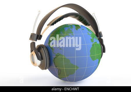 Le monde est à l'écoute une musique Banque D'Images