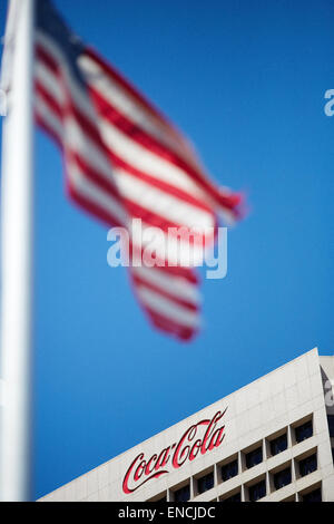 Georga dans Midtown Atlanta USA Coca Cola siège le plus visible sur le site de construction est une 29 étages de haut, un Coca Banque D'Images