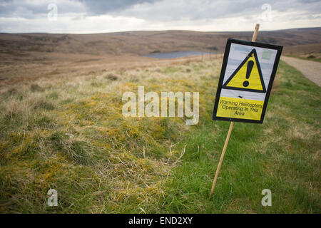 Signalisation d'avertissement à Wessenden Head, West Yorkshire. Banque D'Images