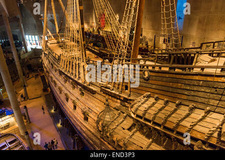 Le 17e siècle, un navire de guerre suédois Vasa, dans le musée Vasa, Stockholm, Suède Banque D'Images