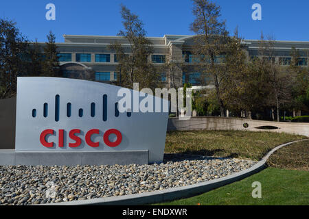 Le siège social de Cisco Systems Inc à Silicon Valley, San Jose CA Banque D'Images