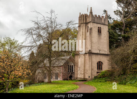 Anglais Norman construit dans l'église paroissiale de Cockington Country Park en Angleterre dans le Devon Cockington Banque D'Images