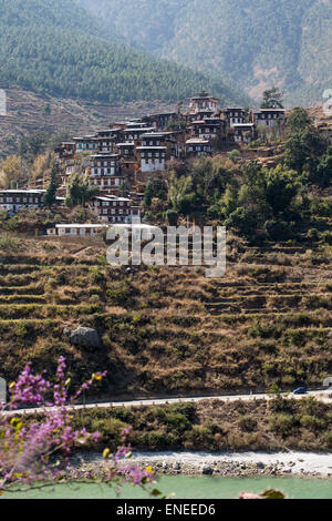 Ancien village Rinchengang, Wangdue Phodran, Bhoutan, Asie de l'Ouest Banque D'Images