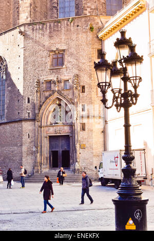 L'église Santa Maria del Mar. Barcelone, Catalogne, Espagne. Banque D'Images