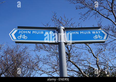 John Muir, randonnée à vélo les signes, près de North Berwick, Blackdykes Banque D'Images