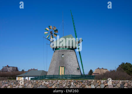 Moulin à vent traditionnel à Nebel, Amrum island, Frise du Nord / Nord de la Frise, Schleswig-Holstein, Allemagne Banque D'Images