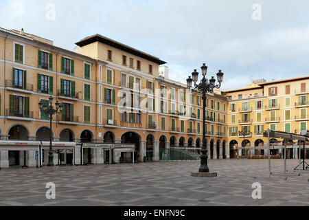 Plaza Major dans la matin, Palma de Mallorca, Majorque, Îles Baléares, Espagne Banque D'Images