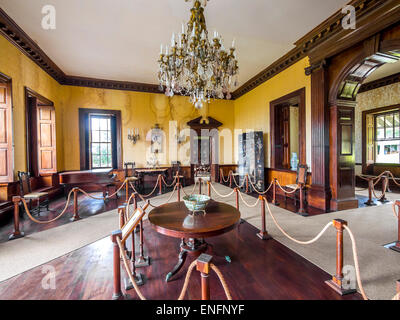 Salle de musique dans la grande maison, Rose Hall, le château de Bran St., Saint James, Jamaïque Banque D'Images