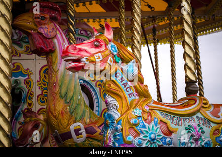 Carousel Horse, cheval de foire, Fairground attraction, Mary Poppins, Brighton Banque D'Images