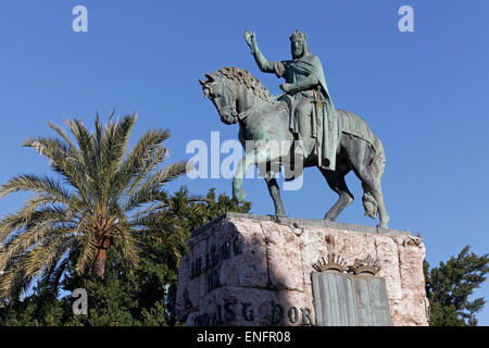 Statue du Roi Jaime I, Plaza Espana, Palma de Majorque, Majorque, Îles Baléares, Espagne Banque D'Images