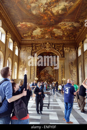 Le hall peint, Old Royal Naval College de Greenwich, Londres Banque D'Images