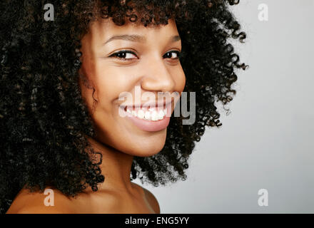 Close up of smiling face of mixed race woman Banque D'Images