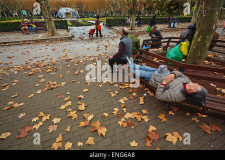 Les gens se détendent dans le parc Fuxing, dans l'ancien quartier de la concession française, à Shanghai, en Chine. Banque D'Images