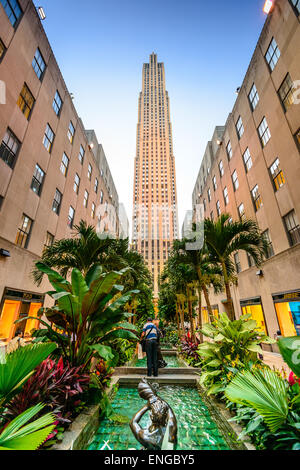 New York, au Rockefeller Center à l'été. Banque D'Images