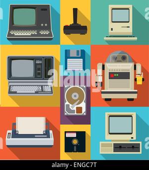 Vector set de retro et vintage articles Illustration de Vecteur