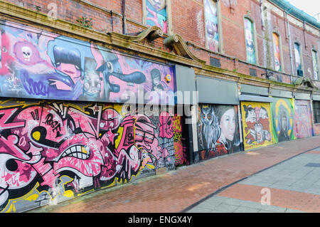 Graffiti dans Garfield Street, Belfast Banque D'Images