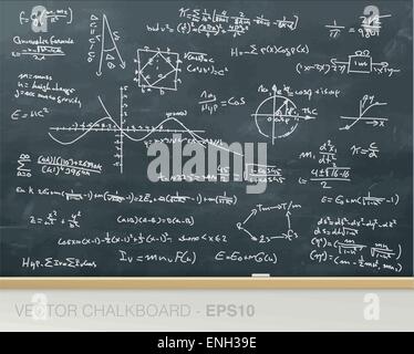 Tableau avec les formules mathématiques vectorielles Illustration de Vecteur