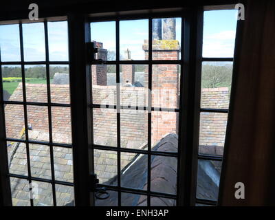 Voir à Boscobel House sur les toits de la fenêtre à l'étage supérieur Banque D'Images