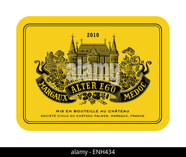 Château Palmer 2010 Margaux alter ego de l'étiquette de bouteilles de vin du Médoc Banque D'Images