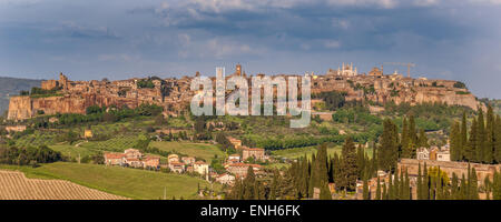 Vue panoramique sur l'ancien village perché de Orvieto, Ombrie en Italie Banque D'Images