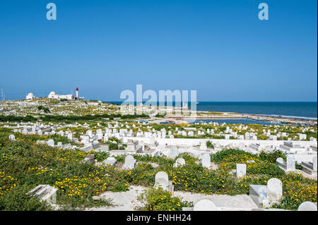 Cimetière à la station, Mahdia, Tunisie. Banque D'Images