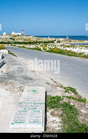 Cimetière à la station, Mahdia, Tunisie. Banque D'Images