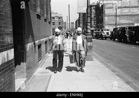 Deux hommes Sikh, représenté à Whitechapel, Londres, vers 1947. Banque D'Images