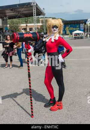 NAPLES, ITALIE- 2 Mai : lors de la pose de cosplay 17e édition de l'International Cartoon Comicon le 2 mai 2015 à Naples Banque D'Images