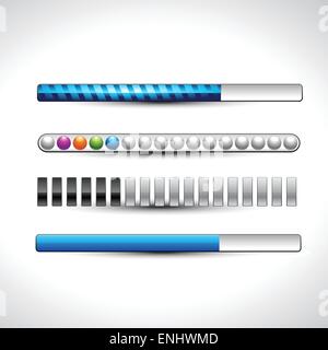 Progrès vecteur loading bars élégants Illustration de Vecteur