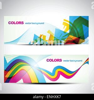 Colorful vector banner set Illustration de Vecteur