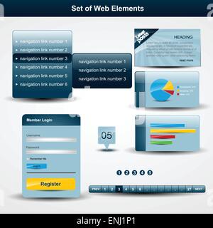 Ensemble d'éléments de conception web vector Illustration de Vecteur