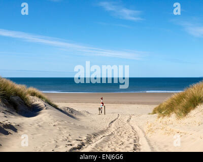 Chemin menant à la plage près de Harlech Gwynedd au Pays de Galles UK Banque D'Images