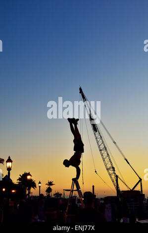 Coucher de célébrations à Mallory Square. Florida Keys. USA Banque D'Images