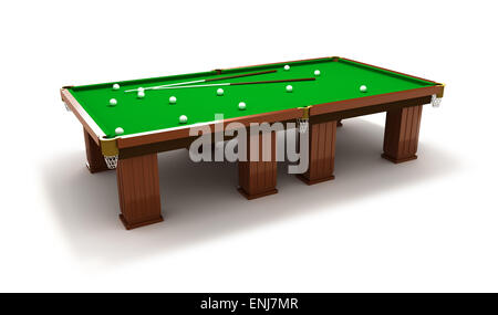 Table de billard avec des boules et des DUC Banque D'Images