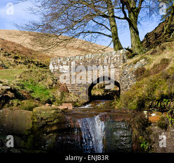 Piscine & sacoches Cascade, trois Shires Head, Dane Valley, parc national de Peak District, England, UK Banque D'Images