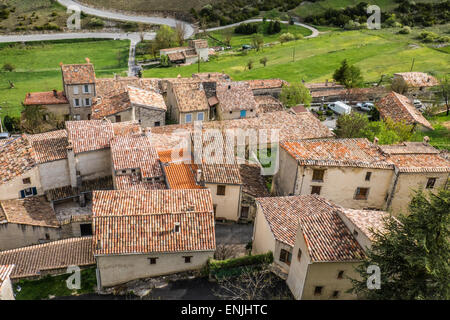 Village sur le toit, Trigance le sud de la France Banque D'Images