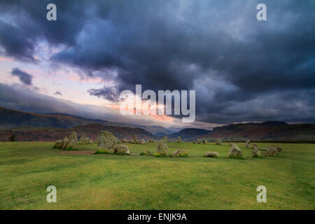 Cercle de pierres de Castlerigg est situé près de Keswick dans le Lake District UK Banque D'Images