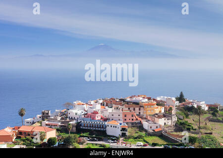 Voir d'Agulo, Tenerife et le Teide, La Gomera, Canary Islands, Spain Banque D'Images